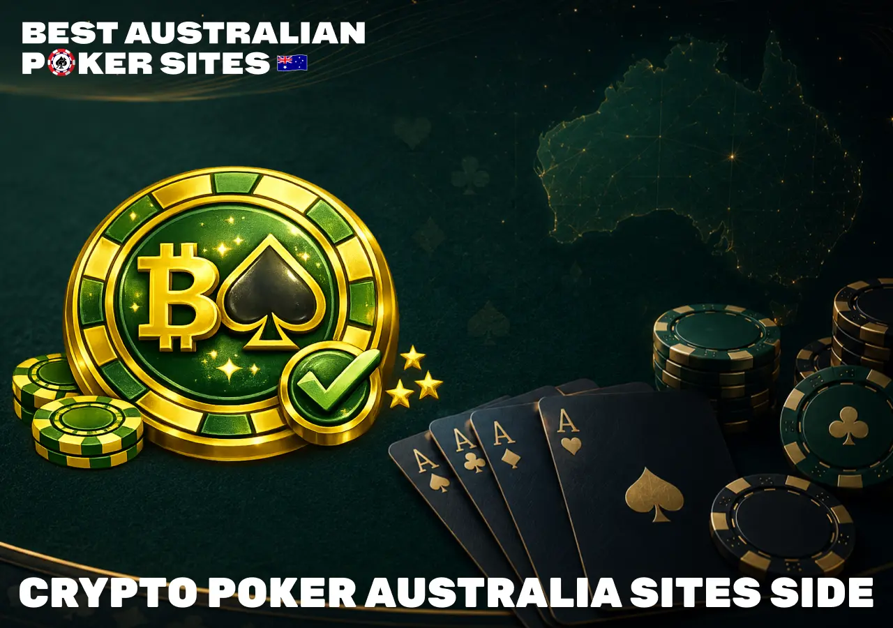 Crypto poker Australia sites compared with Bitcoin, poker chips and ratings